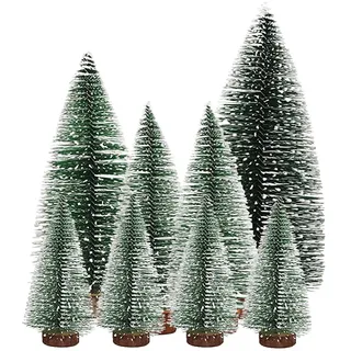 8 Stück Weihnachtsbaum Mini Künstlich 10/15/20/25cm Miniatur Tannenbaum Grün Mini Weihnachts Baum Klein Miniatur Tanne Mini Weihnachts Baum Dekoration Geschenk Tischdeko, DIY, Schaufenster