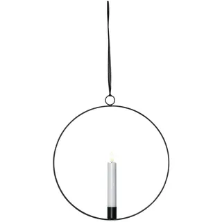 MARELIDA Dekoring mit LED Kerze D: 28,5cm Timer Batterie schwarz