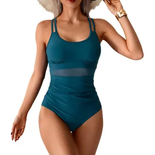 GMBYLBY 1 x Damen-Badeanzug für Damen, Sport-Bademode, gerüscht, Push-Up-Badeanzug für den Strand
