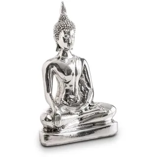 Deko-Objekt Buddha Polyresin Silber