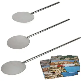 Beeketal Gastro Pizzaschaufel aus Edelstahl Ø 300 mm Schaufel Durchmesser, 60 cm Gesamtlänge, Gewicht: ca. 960g, keine Scharfen Kanten