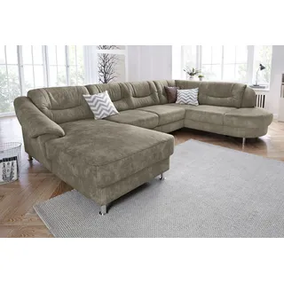 sit&more Wohnlandschaft Mikrofaser U-Form 3-Sitzer Braun
