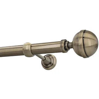 Gardinenstange Vorhangstange 25mm 1-läufig Wandmontage Messing Antik 160 cm Lotis