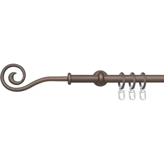 LIEDECO Gardinenstange LIEDECO "Esp Spirale" Gr. 4, braun (rost), L:240cm Ø:16mm, Metall, Gardinenstangen, 1-läufig im Fixmaß Ø 16 mm