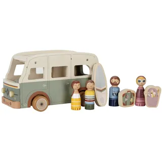 Little Dutch Camper Bus Wohnmobil Auto Vintage inkl. Spielfiguren Holz Kinder - grün