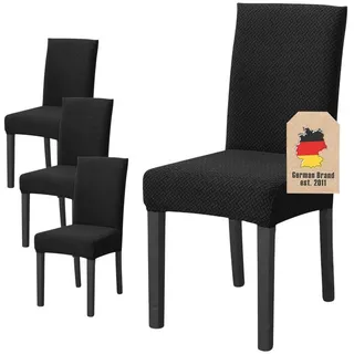 Intirilife Stuhlhusse Gemustert Schwarz 38-45 cm Sitzfläche 45-65 cm Lehnenhöhe