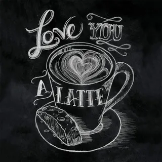 levandeo Glasbild 30x30cm Wandbild Glas Schwarz Weiß Latte Spruch Lustig Wanddeko Kaffee Coffee Küche Küchendeko Deko