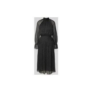 Midikleid mit kleinem Stehkragen Modell 'POLKY', Black, L
