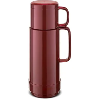 ROTPUNKT Isolierflasche 500ml mit integriertem Becher - Hochwertige Isolierkanne Made in Germany I Bis zu 24 h heiß & 36 h kalt (Andreas 80, Shiny Burgund)