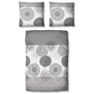 OTTO home Bettwäsche Tesso in Gr. 135x200, 155x220 oder 200x200 cm, Biber, 2 teilig, Bettwäsche mit Ornamenten und in verschiedenen Qualitäten grau