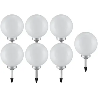 ETC Shop Solarleuchte Kunststoff H 65 cm 7er Set weiß