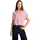 Kurzarmbluse mit Streifenmuster Rosa 36