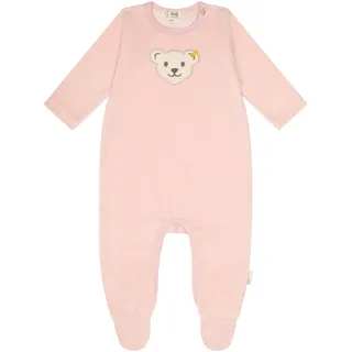 Steiff Baby Strampler - Body, Baumwolle, Bär, Logo, Druckknöpfe, langarm, einfarbig Rosa / 86