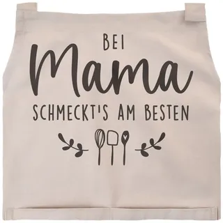 SpecialMe Kochschürze Kochschürze Damen mit Spruch Bei Mama schmeckts am besten beige