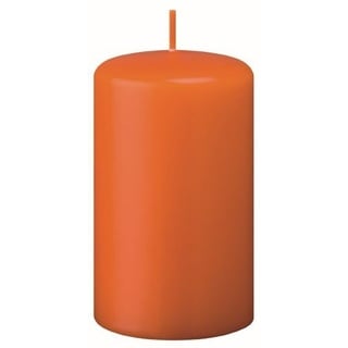 Kopschitz Kerzen Flachkopf-Stumpenkerzen Karotte Dunkel-Orange 80 x Ø 100 mm, 4 Stück