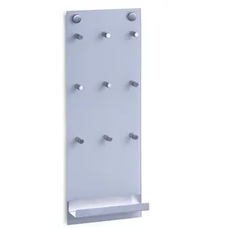 Zeller Schlüsselbrett 15 x 40 x 6 cm Silber/Weiß