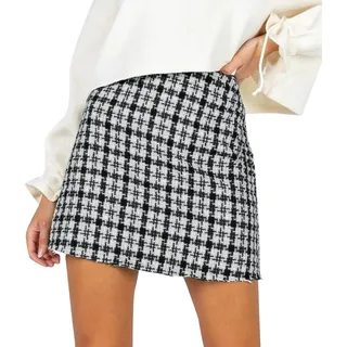 Karierter Rock Winter Damen Kariert Festival Skirts for Women Winterrock Elegant Wickelrock Kurze Röcke Minirock