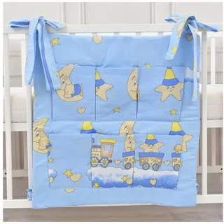 Baby-Delux Betttasche Aufbewahrungstasche Baby (1-tlg), Betttasche Babybetttasche Spielzeugtasche Organizer für Babybett blau|weiß