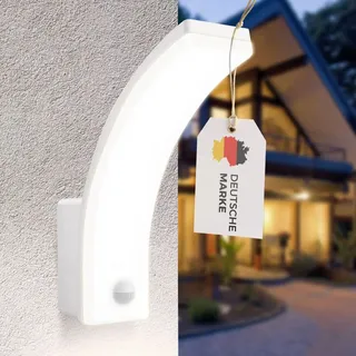 Maxkomfort Außenleuchte Kunststoff IP65 12/15/20W mit Bewegungsmelder weiß