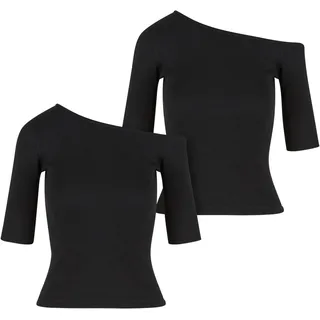 Urban Classics Ladies Organic Asymmetric Rib Tee 2-Pack - S
