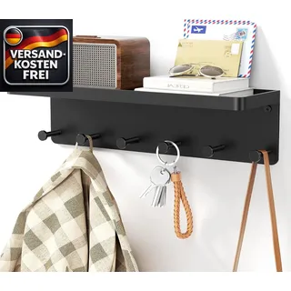 Schlüsselbrett aus Edelstahl mit 6 Haken für Schlüssel, Taschen und mehr, Wandmo