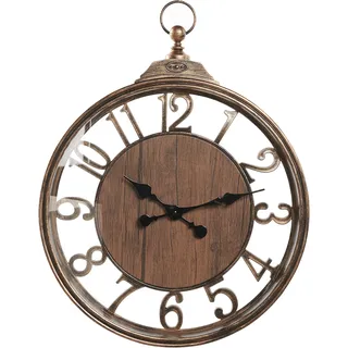 Beliani Wanduhr ALCOBA 40 cm 52 cm braun