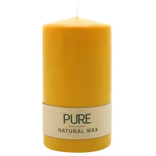 PURE NATURAL WAX, Natur, Stumpenkerze, WENZEL, 130/70 mm, Brenndauer ca. 47h, 100% plastikfrei