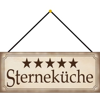 Schatzmix Sterne Küche Metallschild Dekoschild tin Sign Deko Koch mit Kordel Blechschild, Blech, Mehrfarbig, 27x10 cm