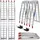 180 cm 680 kg klappbar Aluminium geriffelt silber 2 St.