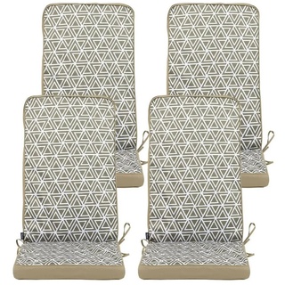 Veeva Sitzkissen Sitzpolster mit Rückenlehne Outdoor Wetterfest, 4er Set grün