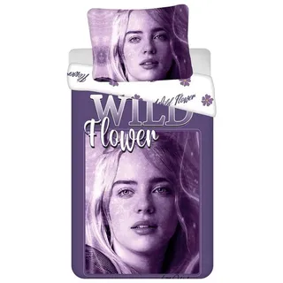 Billie Eilish Wild Flower Baumwolle Lila 140 x 200 cm + 70 x 90 cm