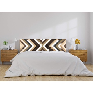 Oedim, Holz, abstrakt, 100 x 60 cm, dekoratives Kopfteil für Betten, Dekoration Paar, Farben Madrea, 100x60cm