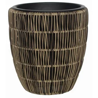 Trendline Polyrattan Pflanztopf Ø 28 x 30 cm braun mit Einsatz