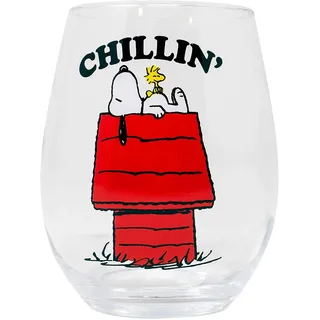 Silver Buffalo Peanuts Snoopy und Woodstock Chillin Weinglas, ohne Stiel, 590 ml, 1 Stück
