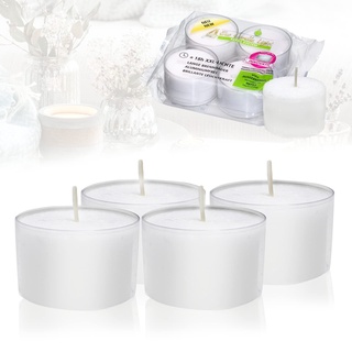 Candelo 4er Set Eco Refill Jumbo Kerzen Ambiente –XXL Wachsrohlinge zum Nachfüllen für Teelicht mit Hülle – Kerzen für Teelichter - 18 Std Brenndauer