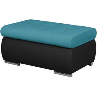 Mid.you Hocker, Schwarz, Türkis, Kunststoff, rechteckig, 92x45x61 cm, Wohnzimmer, Hocker, Sitzhocker