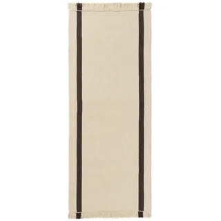 Ferm Living - Calm Kelim Teppichläufer, off-white/coffee