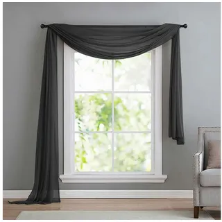 Gardinenbox 560 Voile Querbehang 600 x 140 cm schwarz