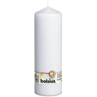 Bolsius Stumpenkerze 250/78 mm (8 Stück) - weiß (optimal als Rohling für Taufkerzen) - Brenndauer ca. 111 Stunden