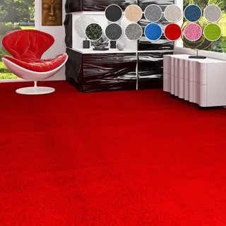 OTTO home Teppichboden OTTO HOME "Zephyra, Schlinge, Gesamthöhe 8 mm, Made in Netherlands", rot (knallrot), B:400cm L:125cm, Kunstfaser, Teppiche, Uni Farben, Breite 400 cm, strapazierfähig, Wohnzimmer, Schlafzimmer