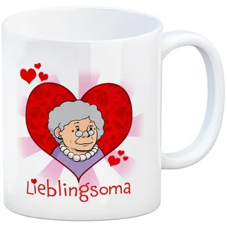speecheese Tasse Lieblingsoma Kaffeebecher mit Oma im Herz