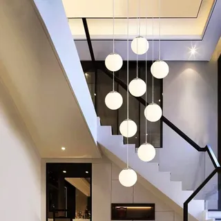 Pendelleuchte Moderne Kugel Hängelampe Weiß Metall Deckenlampe