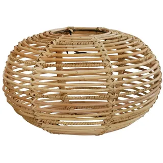 Krines Home Lampenschirm Lampenschirm Retro echtes Rattan Gestäbter Design Hängelampen Ø40cm, ohne Fassung Schirm für Deckenlampen Deckenleuchten beige