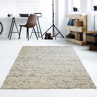 Taracarpet Moderner Handweb Teppich Alpina handgewebt aus Schurwolle für Wohnzimmer, Esszimmer, Schlafzimmer und die Küche geeignet (170 x 230 cm, 30 Grau meliert)