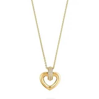 JETTE Silberkette JETTE Damen-Kette 925er Silber 38 Zirkonia Herz, STRONG HEART gelb|goldfarben