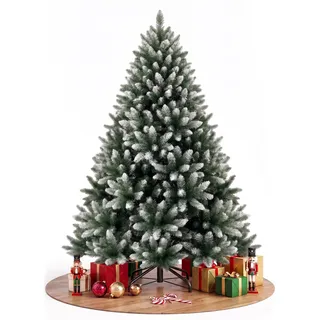 YOUDENOVA Künstlicher Weihnachtsbaum 210 cm | Premium Tannenbaum Künstlich mit Schnee - Naturgetreu | inkl. Metallständer
