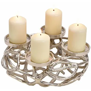 Adventskranz Ø 30 cm Metall Silber S (Small)