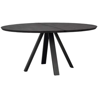 150 cm Esstisch mit runder Tischplatte Schwarz