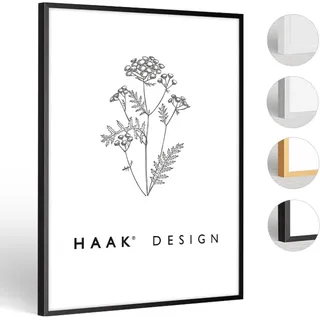 Haak HaakDesign schmaler Bilderrahmen Alena Aluminium Alubilderrahmen 50 x 75 cm Schwarz (matt) Fotorahmen, Geschenkidee