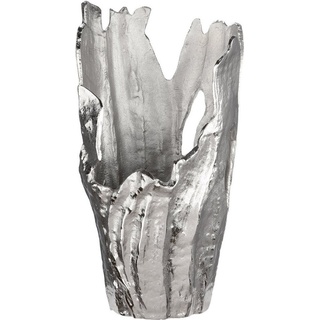 GILDE Dekovase Vase Coralifero (1 St), extravagante Form, Aluminium, silberfarbene Struktur im Antik-Finish silberfarben Ø 24 cm x 24 cm x 46 cm x 24 cm